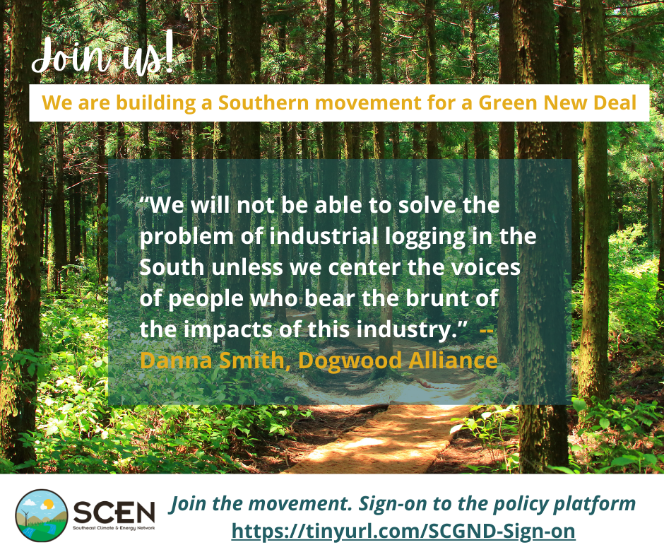 Danna Smith quote on Southern communities for a Green New Deal
